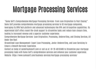 mortgage processing services suma soft provides