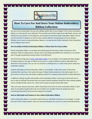 How to Care for and Store Your Online Embroidery Ribbon Collection