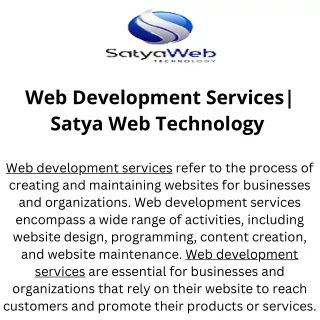 Web Development Services Satya Web Technology