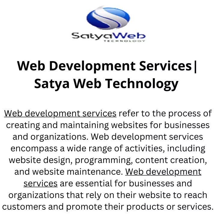 web development services satya web technology