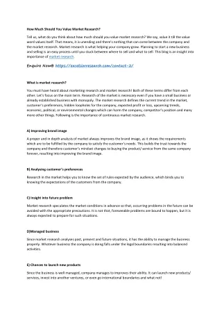 how much should you value market research