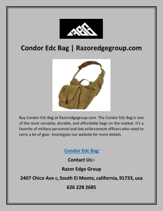 Condor Edc Bag | Razoredgegroup.com