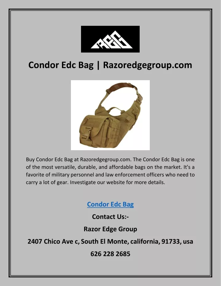 condor edc bag razoredgegroup com
