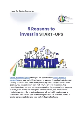 _Invest On Startup Companies _ Bharat Investment Group