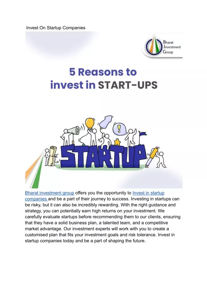 invest on startup companies