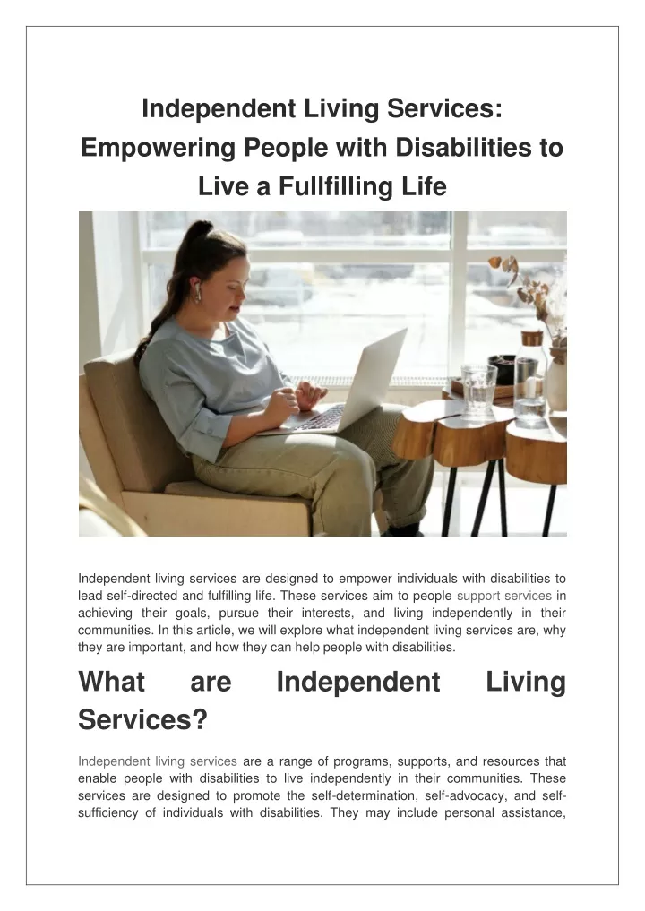 independent living services empowering people