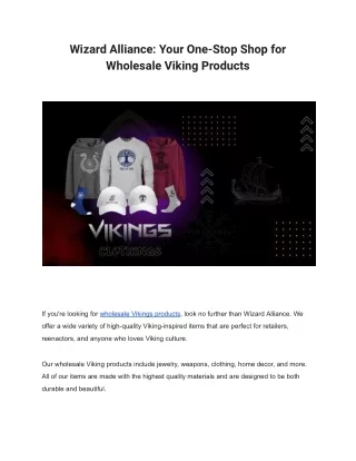 Wizard Alliance_ Your One-Stop Shop for Wholesale Viking Products