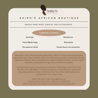 Shiro's African Boutique - Online Jewelry Product Store in USA