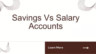 Difference Between Salary Account and Savings Account