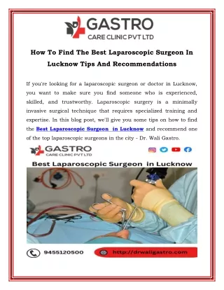 how to find the best laparoscopic surgeon in