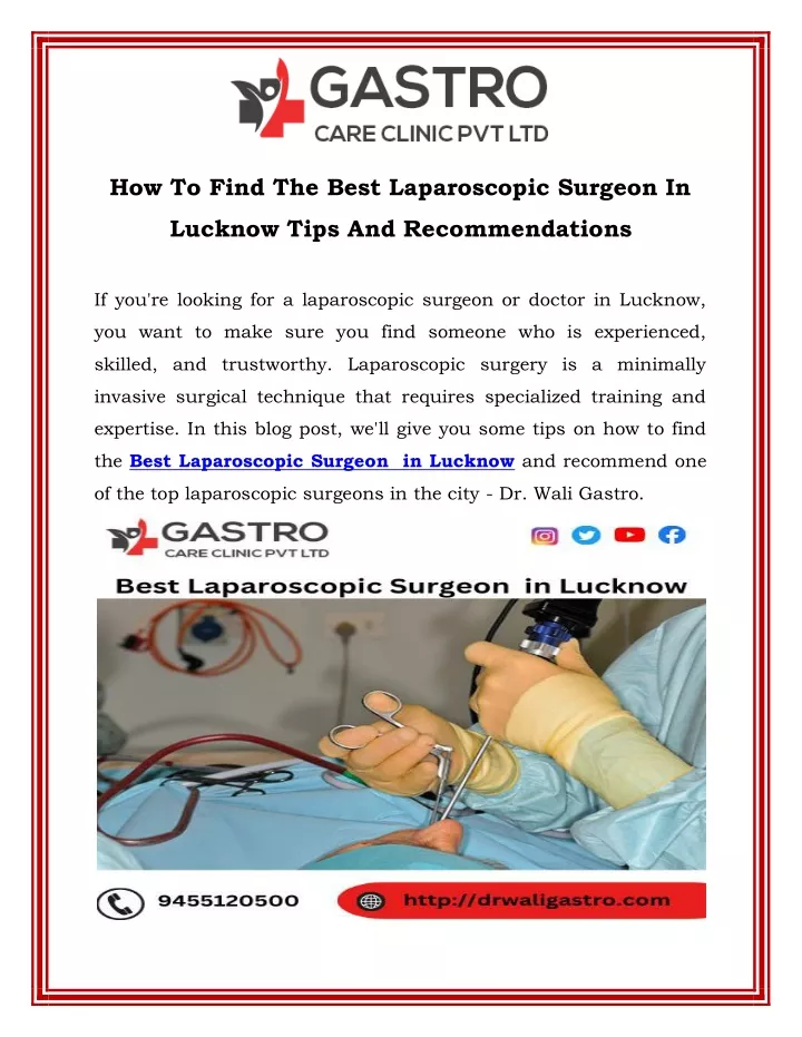 how to find the best laparoscopic surgeon in