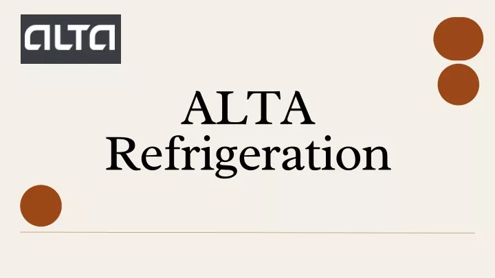 alta refrigeration