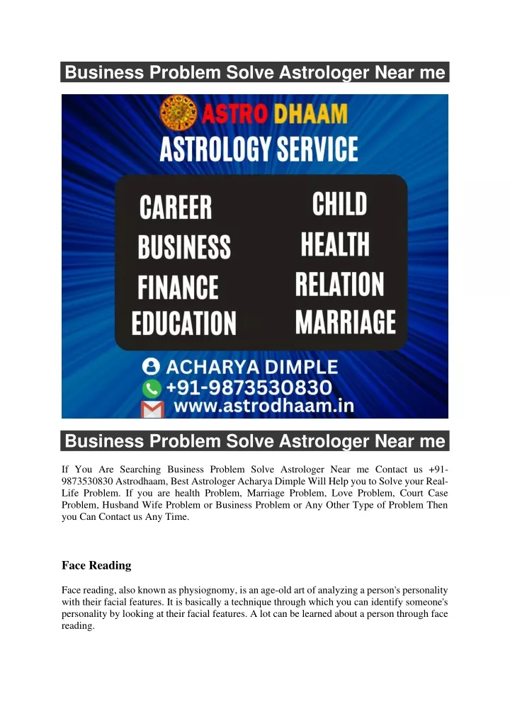 business problem solve astrologer near me