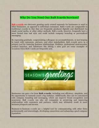 why do you need our b2b ecards services