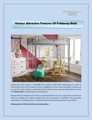 Various Attractive Features Of Foldaway Beds