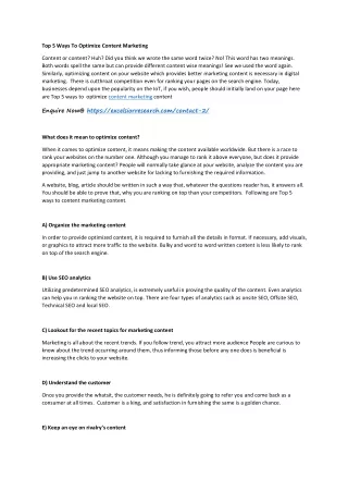 top 5 ways to optimize content marketing