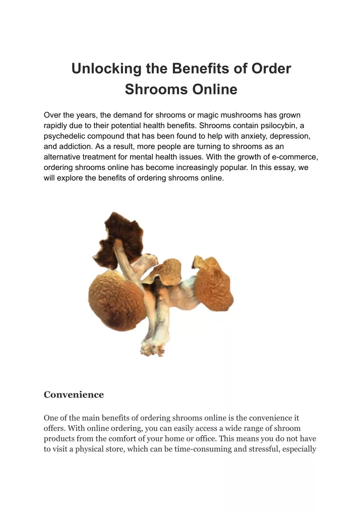 unlocking the benefits of order shrooms online