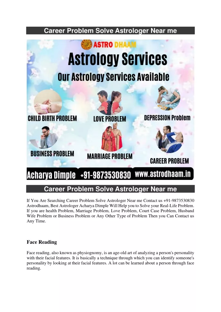 career problem solve astrologer near me