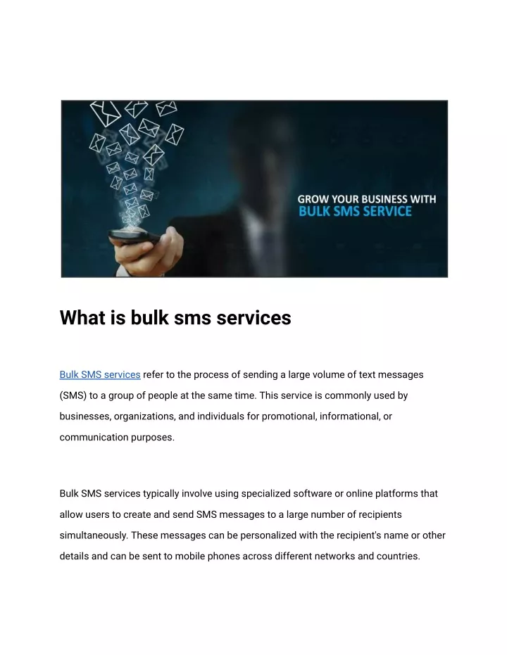 what is bulk sms services