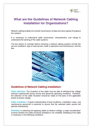 what are the guidelines of network cabling