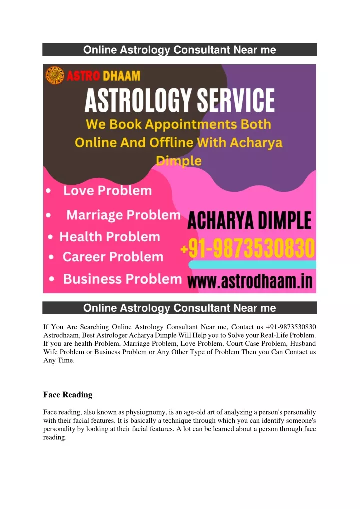 online astrology consultant near me