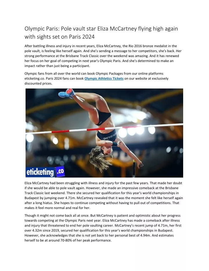 olympic paris pole vault star eliza mccartney