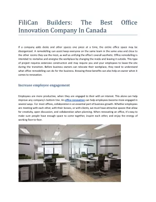FiliCan Builders_ The Best Office Innovation Company In Canada .docx