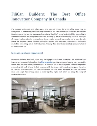 FiliCan Builders_ The Best Office Innovation Company In Canada .docx
