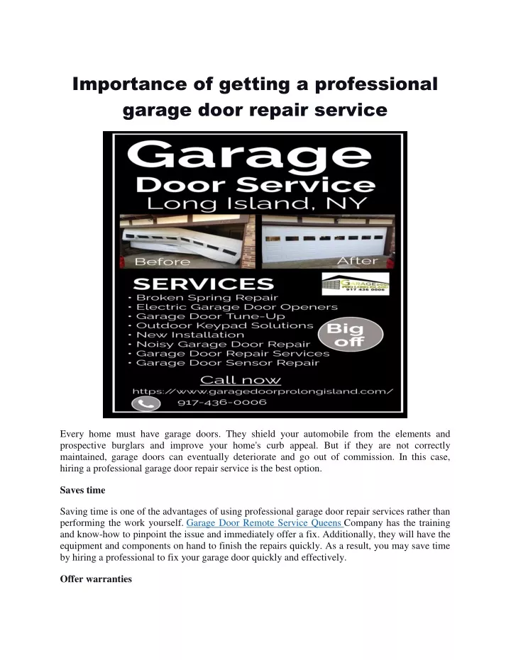 importance of getting a professional garage door