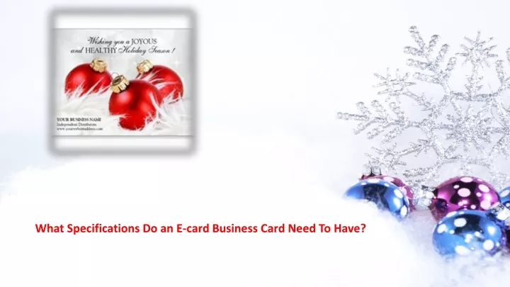 what specifications do an e card business card need to have