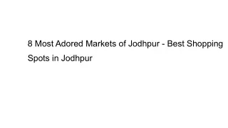 8 Most Adored Markets of Jodhpur - Best Shopping Spots in Jodhpur