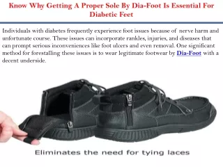 Know Why Getting A Proper Sole By Dia-Foot Is Essential For Diabetic Feet