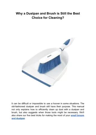 why a dustpan and brush is still the best choice