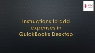 Adding expenses in QuickBooks Desktop