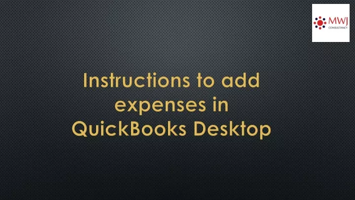 i nstructions to add expenses in quickbooks