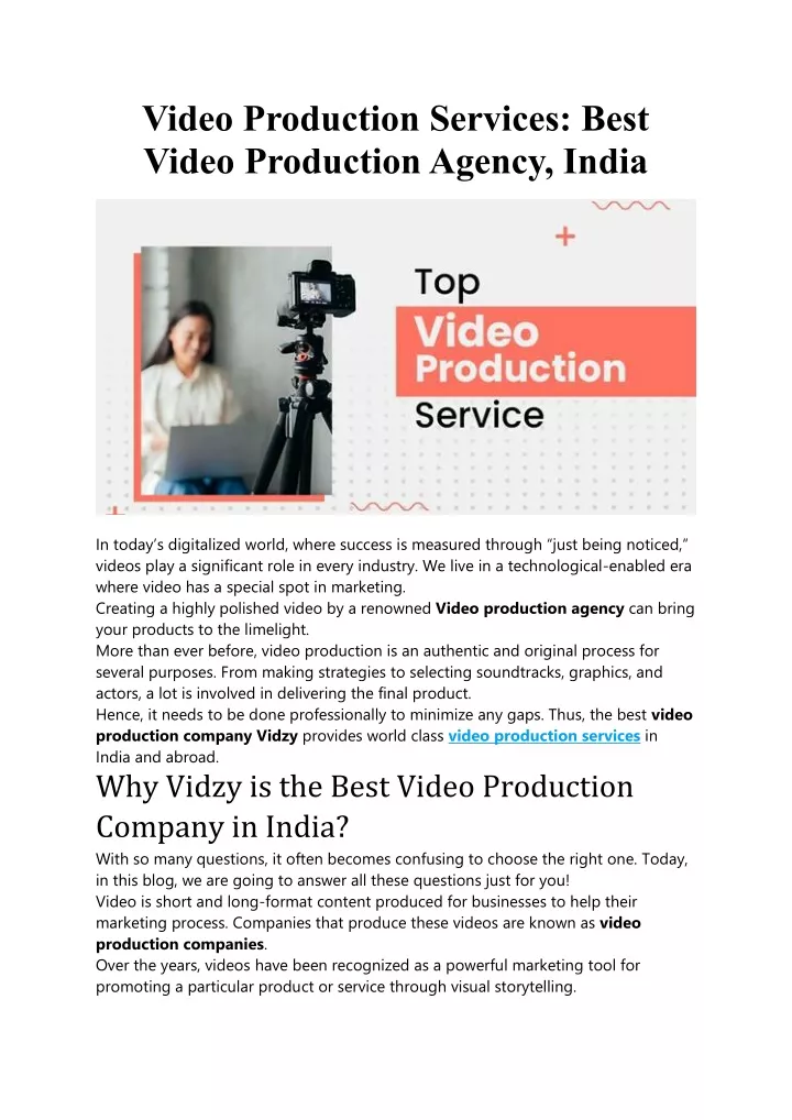 video production services best video production