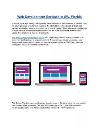 web development services in sw florida