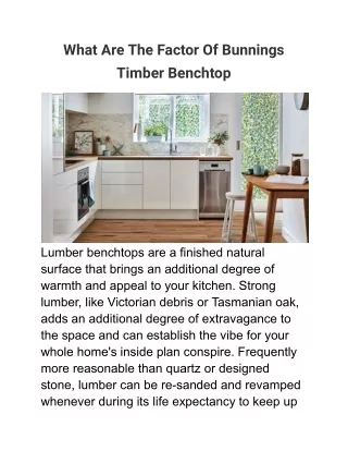 what are the factor of bunnings timber benchtop