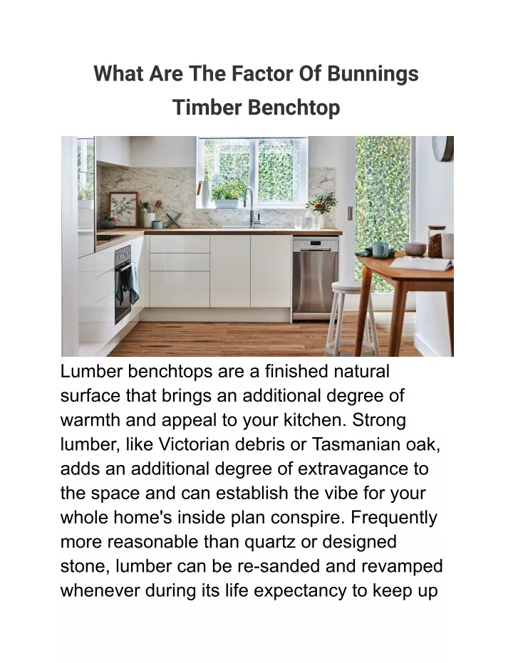 what are the factor of bunnings timber benchtop