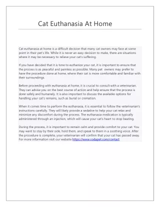 cat euthanasia at home