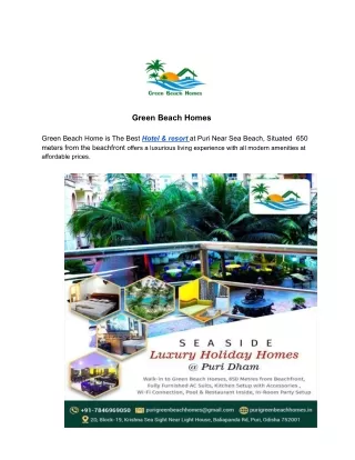 Best Places to Stay in Puri - Green Beach Homes