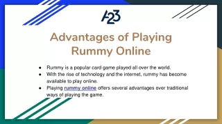 Advantages of Playing Rummy Online
