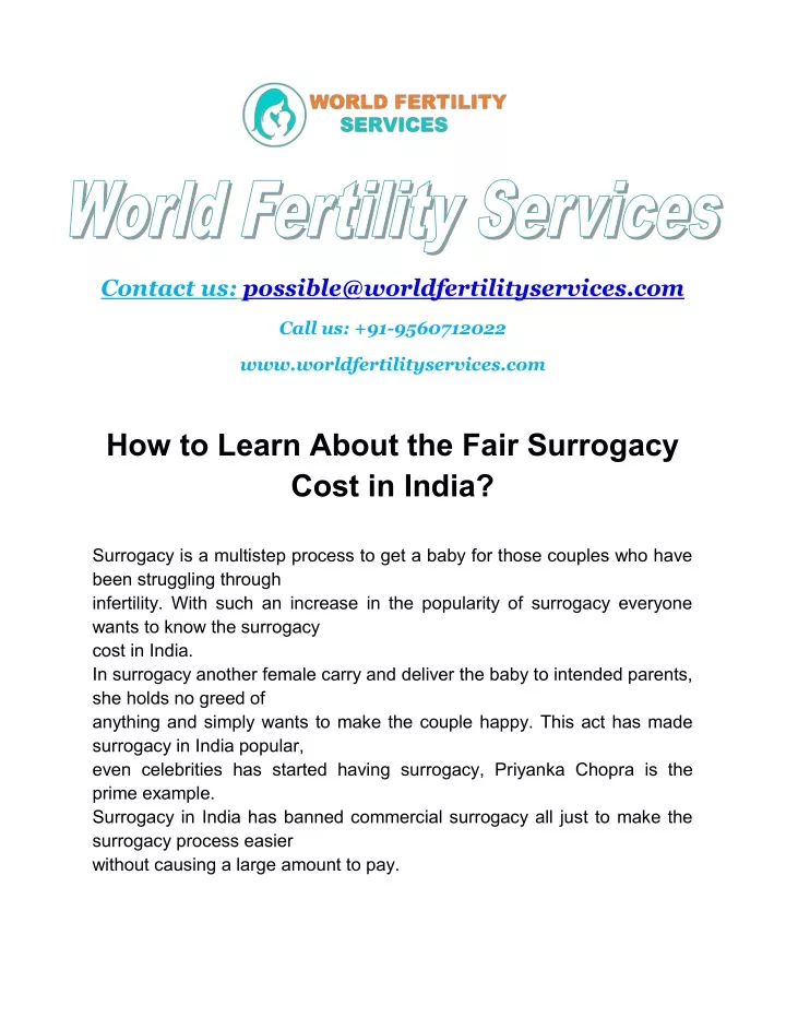 contact us possible@worldfertilityservices com