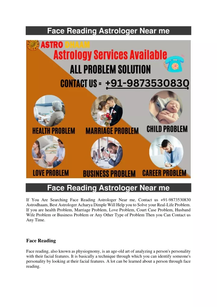 face reading astrologer near me