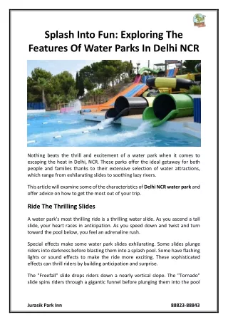 splash into fun exploring the features of water