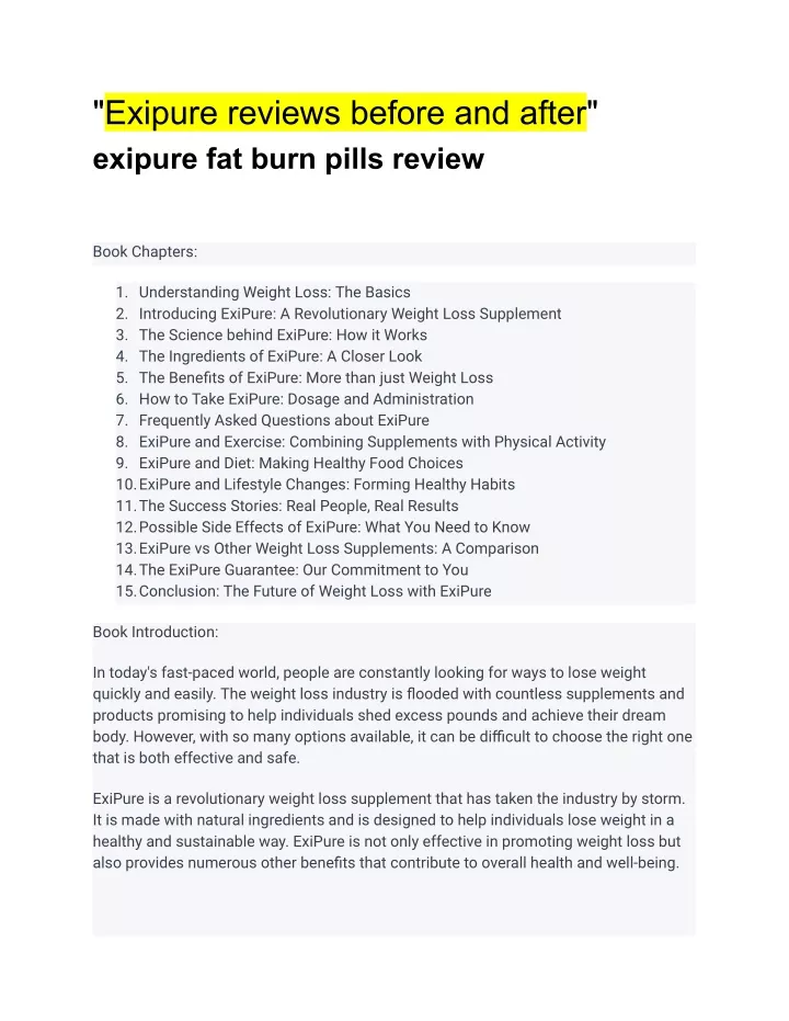 exipure reviews before and after exipure fat burn