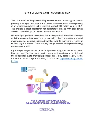 FUTURE OF DIGITAL MARKETING CAREER IN INDIA