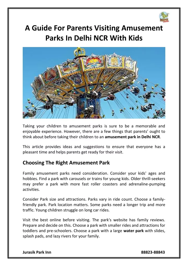 a guide for parents visiting amusement parks