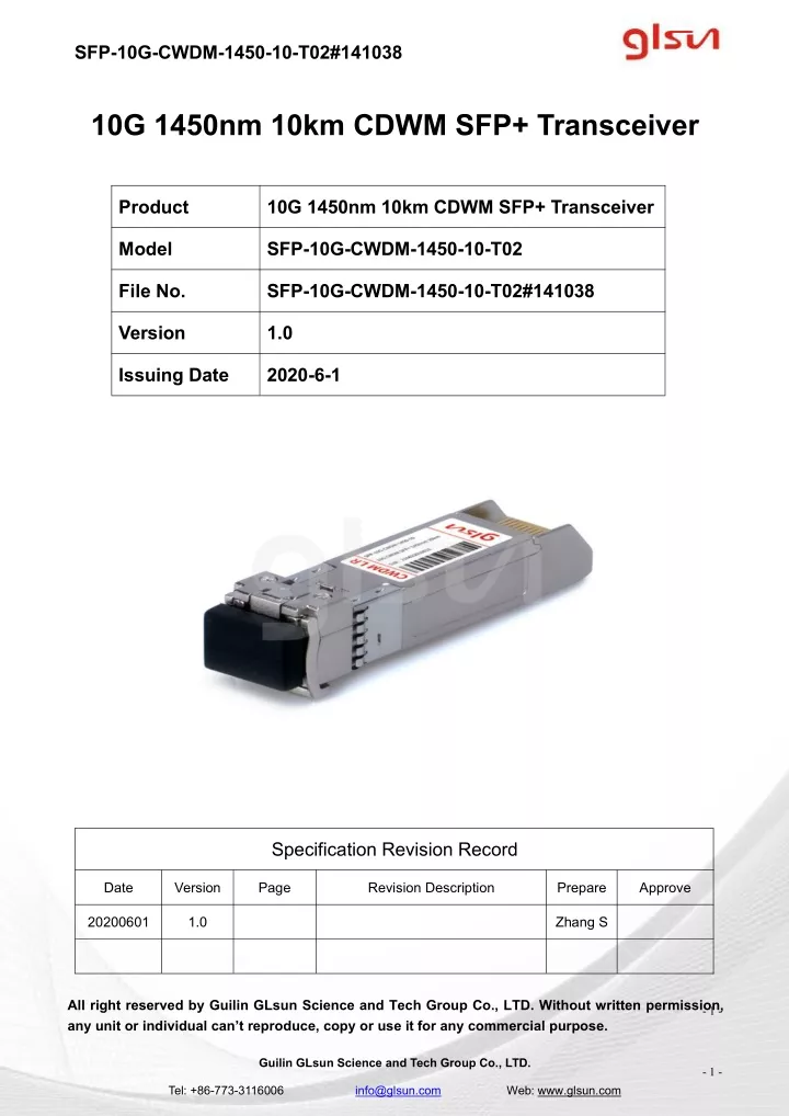 sfp 10g cwdm 1450 10 t02 141038