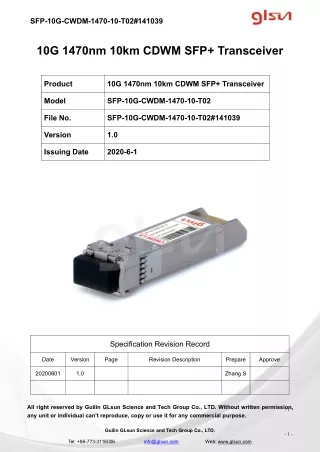sfp 10g cwdm 1470 10 t02 141039